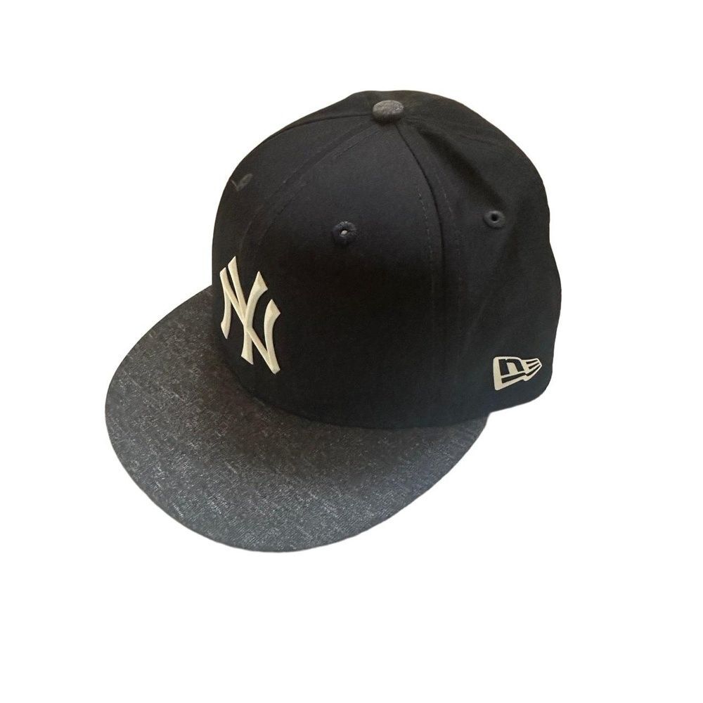 New Era Cap Mens Size 7 Navy Grey 59FIFTY Yankees MLB Authentic Performance